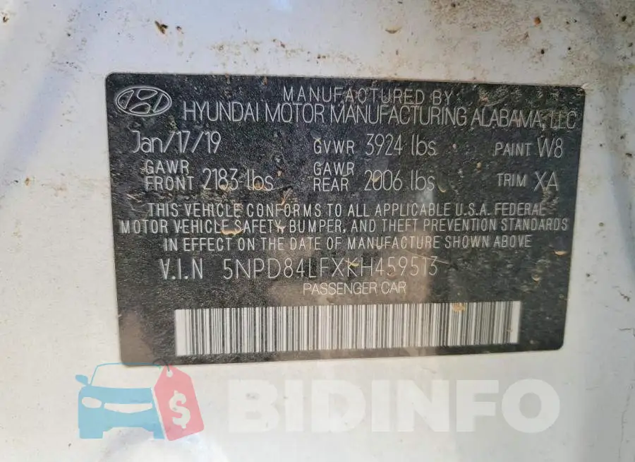 5NPD84LFXKH459513 Photo# 12