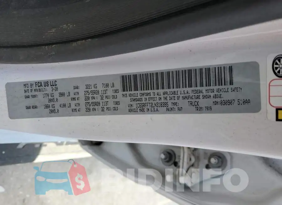 1C6SRFFT2LN318395 Photo# 13