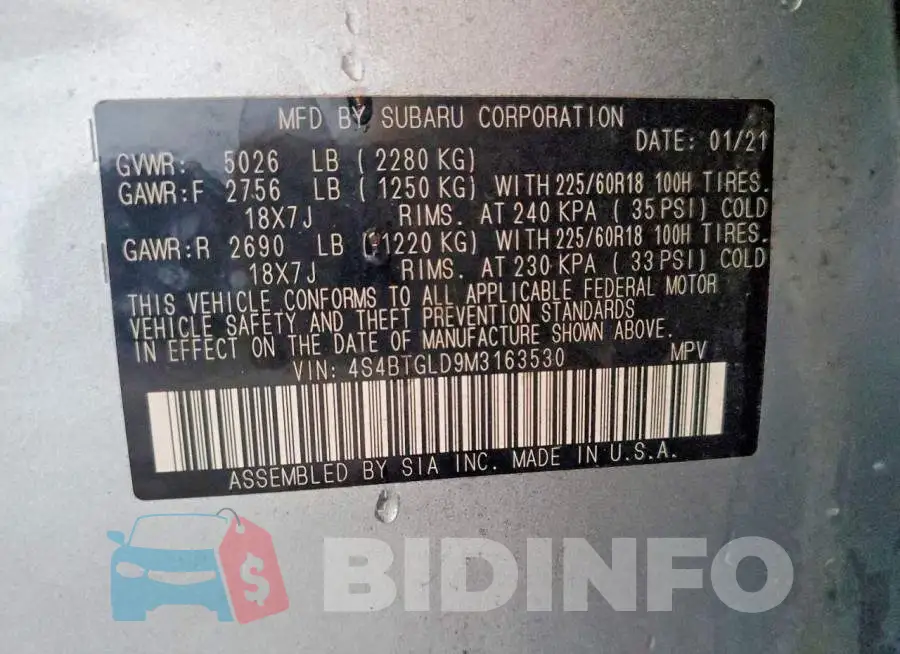 4S4BTGLD9M3163530 Photo# 14