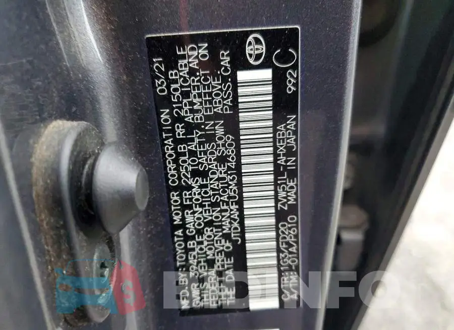 JTDKAMFU5M3146809 Photo# 13