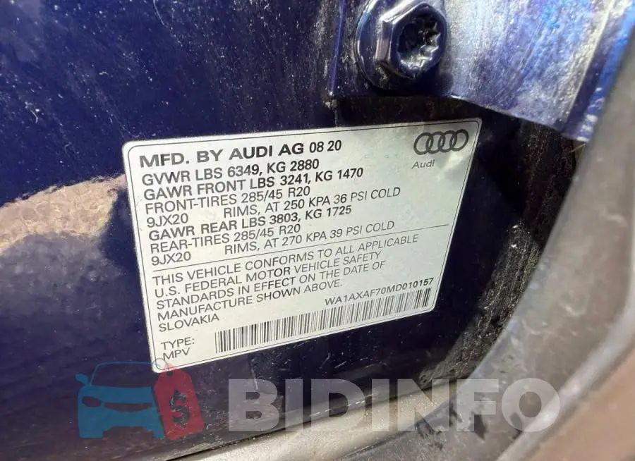 WA1AXAF70MD010157 Photo# 10