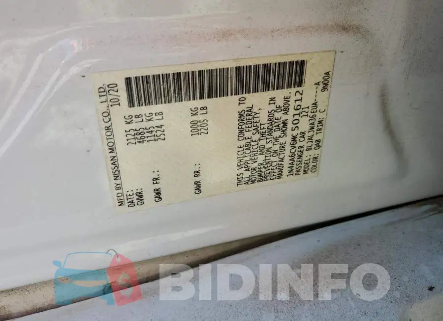 1N4AA6CV6MC501612 Photo# 12