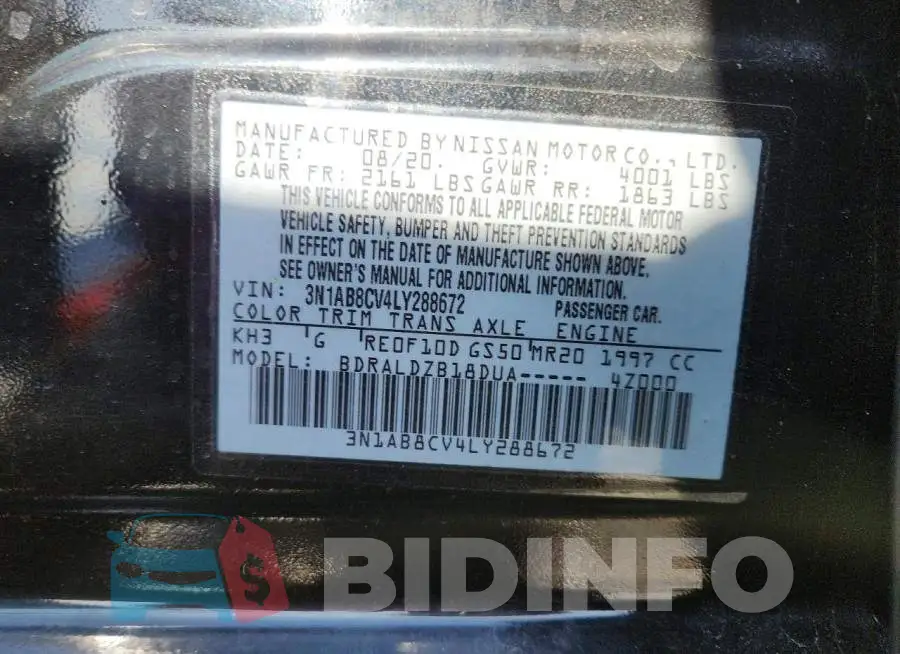 3N1AB8CV4LY288672 Photo# 12