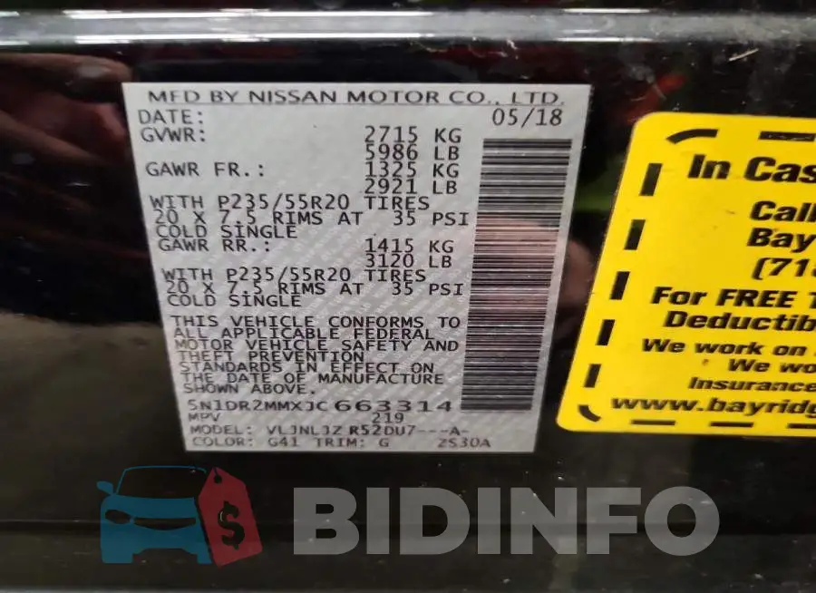 5N1DR2MMXJC663314 Photo# 13