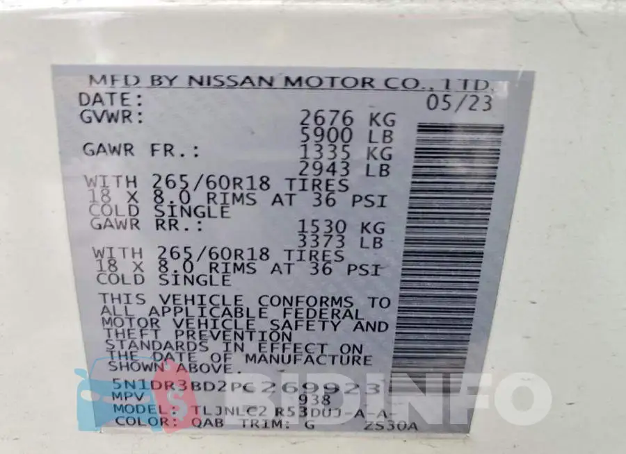 5N1DR3BD2PC269923 Photo# 14