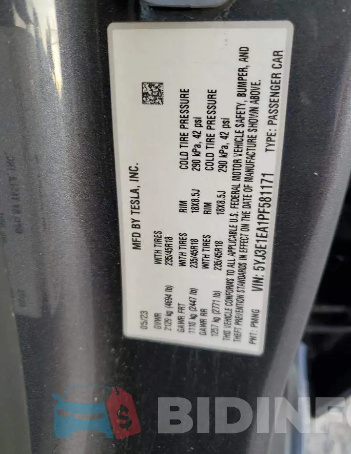 5YJ3E1EA1PF581171 Photo# 12