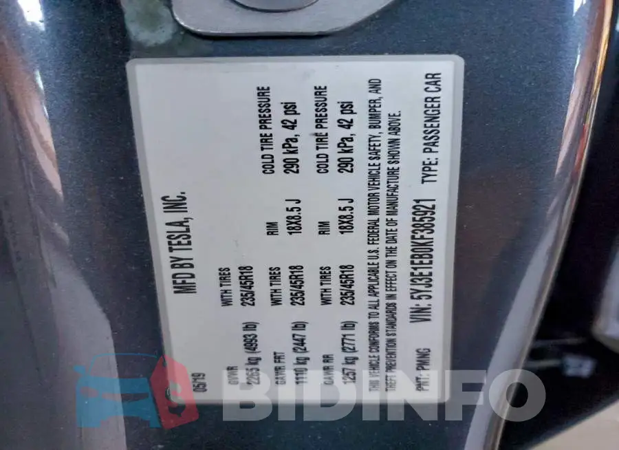 5YJ3E1EB0KF385921 Photo# 13