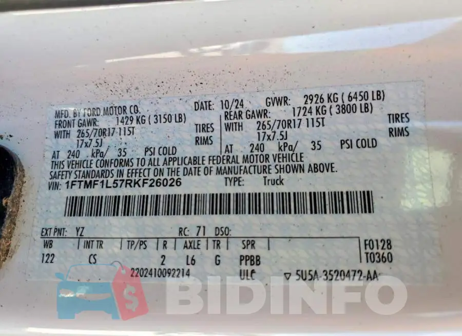 1FTMF1L57RKF26026 Photo# 12