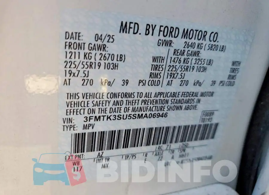 3FMTK3SU5SMA06946 Photo# 12