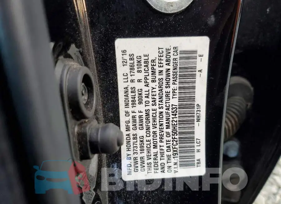 19XFC2F50HE214537 Photo# 12