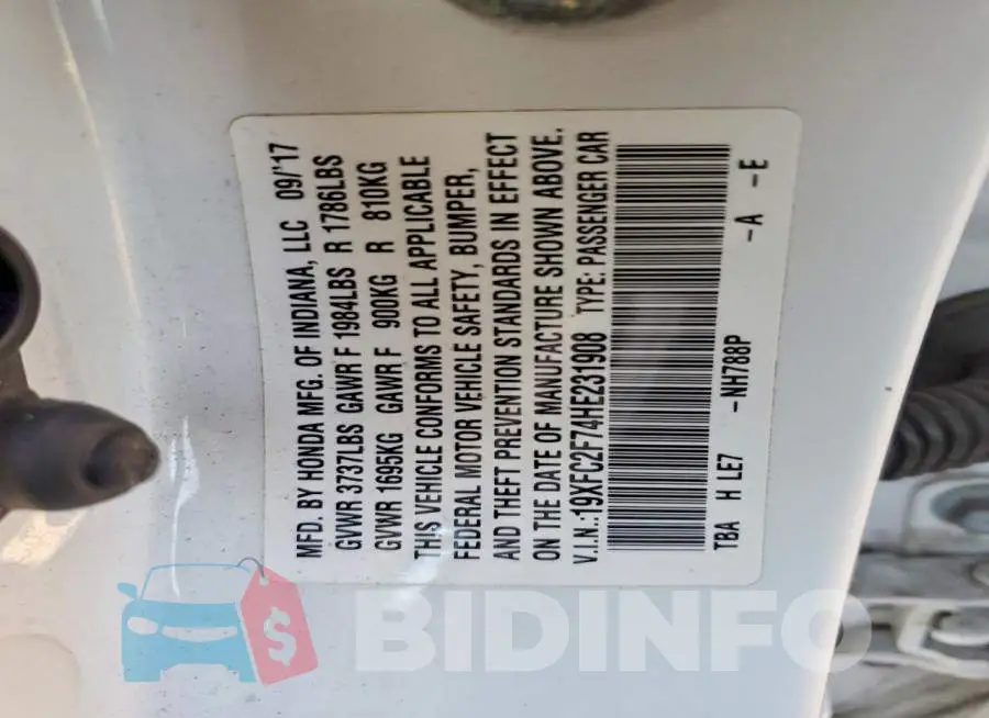19XFC2F74HE231908 Photo# 12