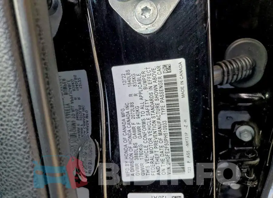 2HGFE2F50PH510933 Photo# 12