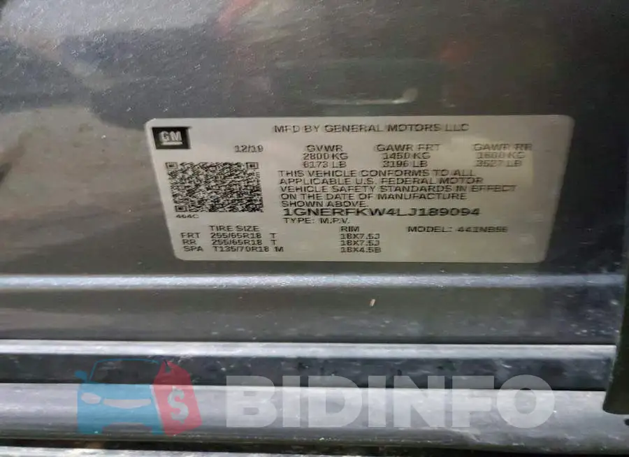 1GNERFKW4LJ189094 Photo# 13