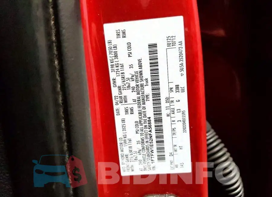 1FTFW1E52NFA56884 Photo# 12