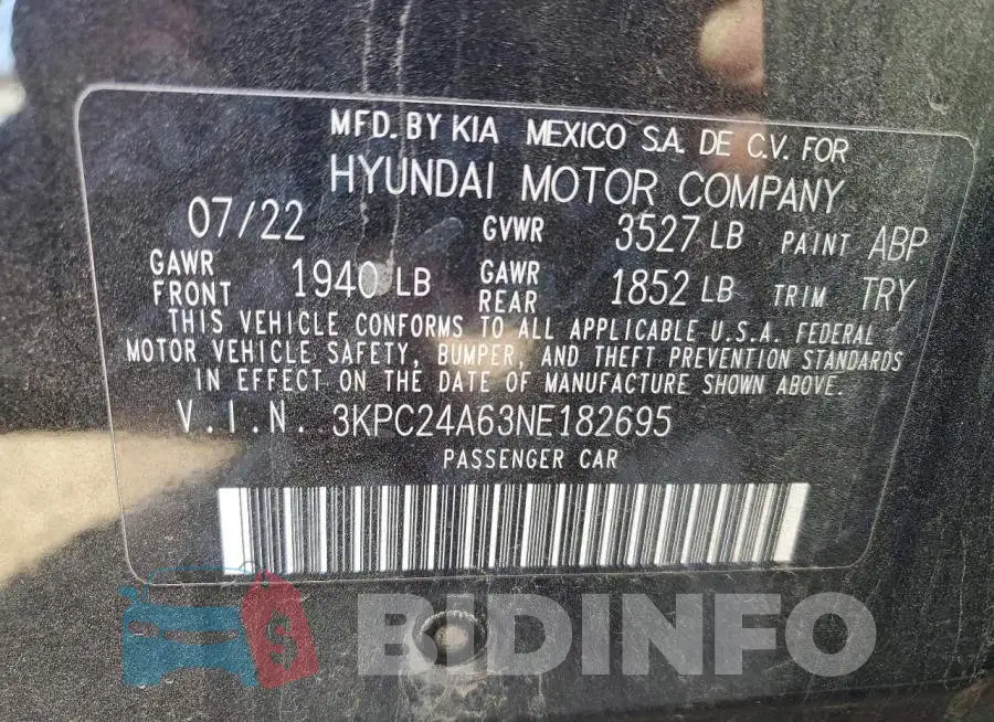 3KPC24A63NE182695 Photo# 12