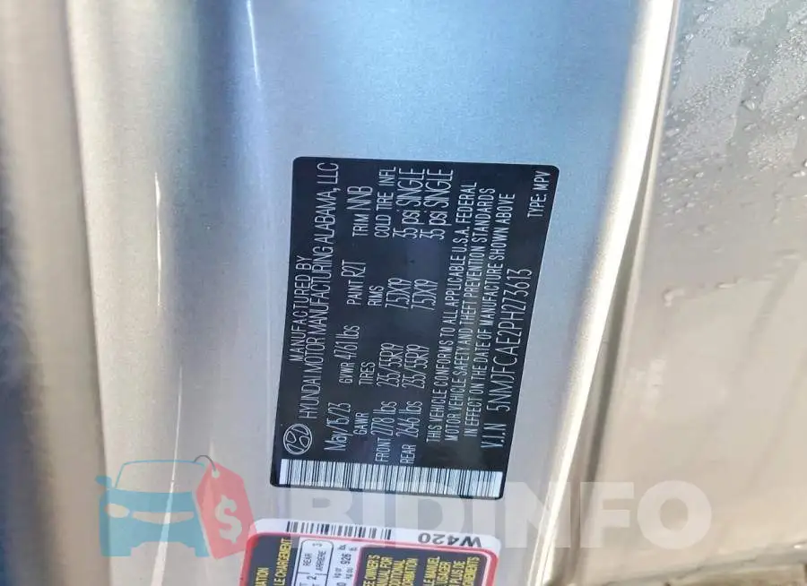 5NMJFCAE2PH273613 Photo# 14