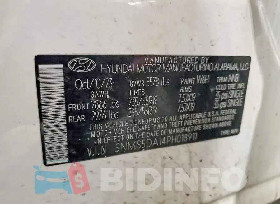 5NMS5DA14PH018911 Photo# 13