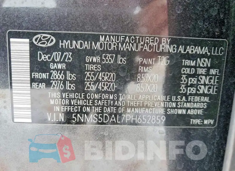 5NMS5DAL7PH652859 Photo# 14