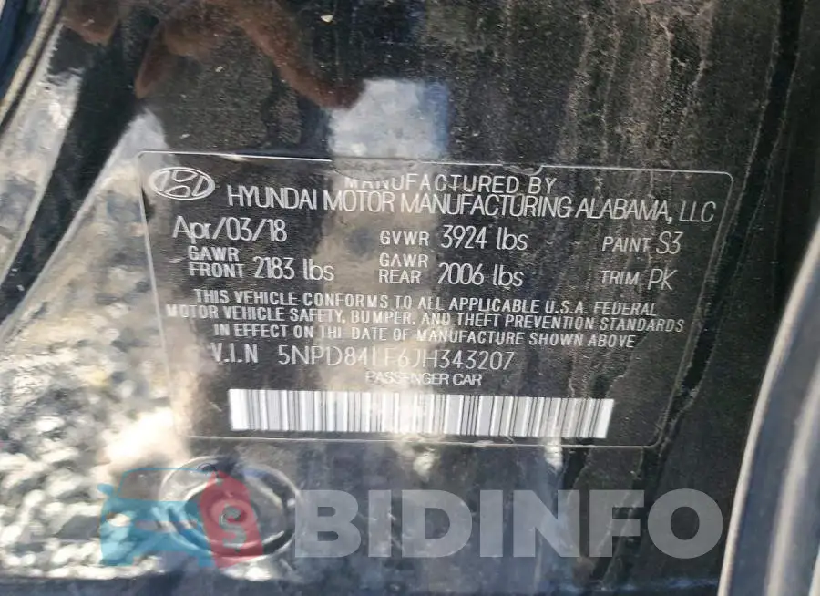5NPD84LF6JH343207 Photo# 12