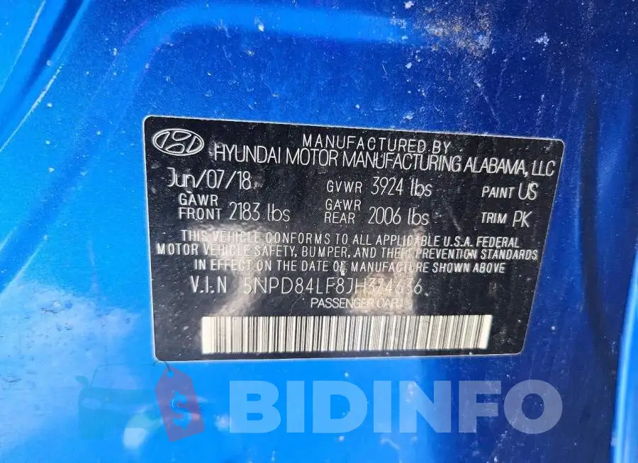 5NPD84LF8JH374636 Photo# 12