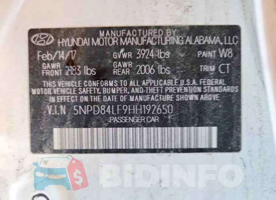5NPD84LF9HH192650 Photo# 12
