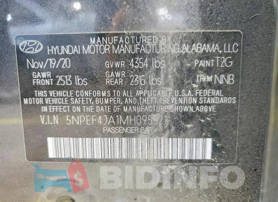 5NPEF4JA1MH095521 Photo# 12