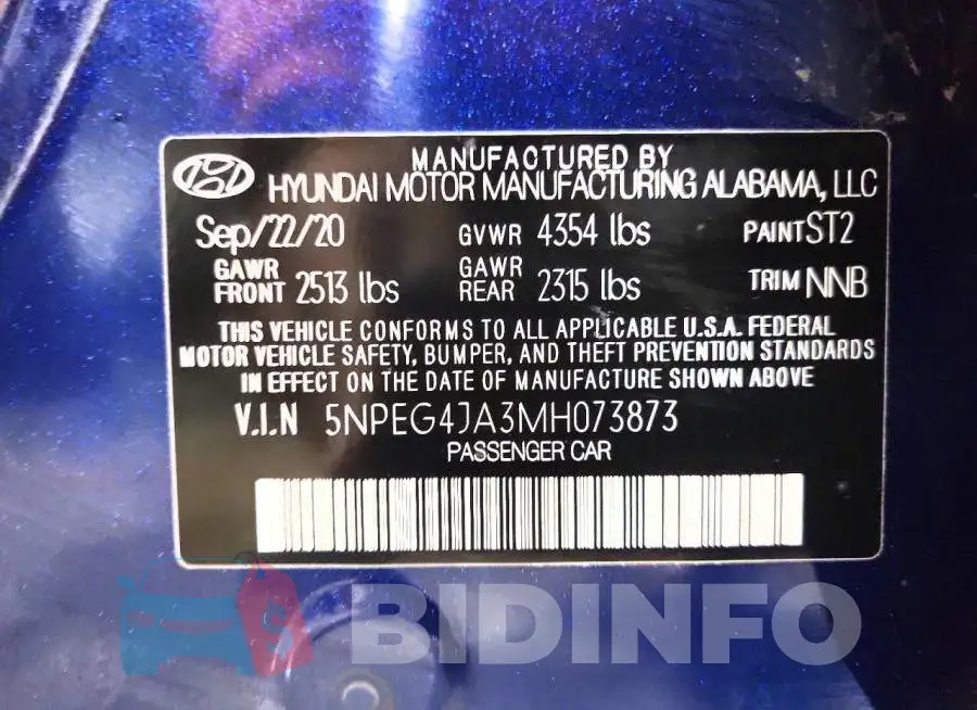 5NPEG4JA3MH073873 Photo# 12