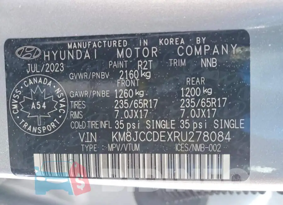 KM8JCCDEXRU278084 Photo# 13