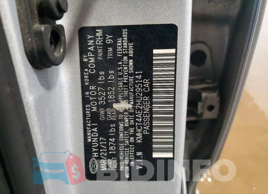 KMHCT4AE2HU295141 Photo# 12