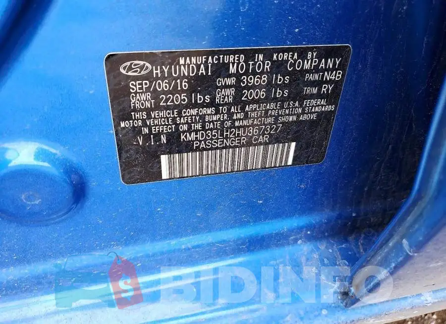 KMHD35LH2HU367327 Photo# 14
