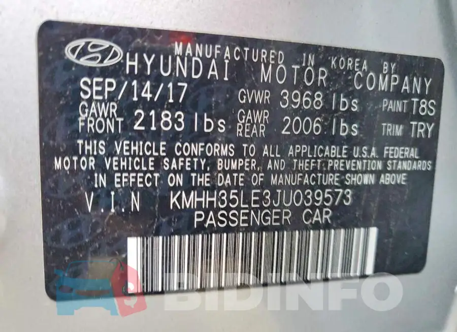 KMHH35LE3JU039573 Photo# 13