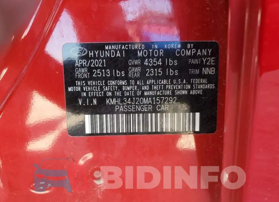 KMHL34J20MA157292 Photo# 12