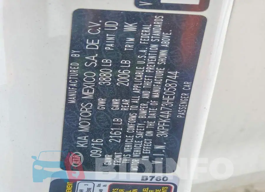3KPFK4A73HE058744 Photo# 13
