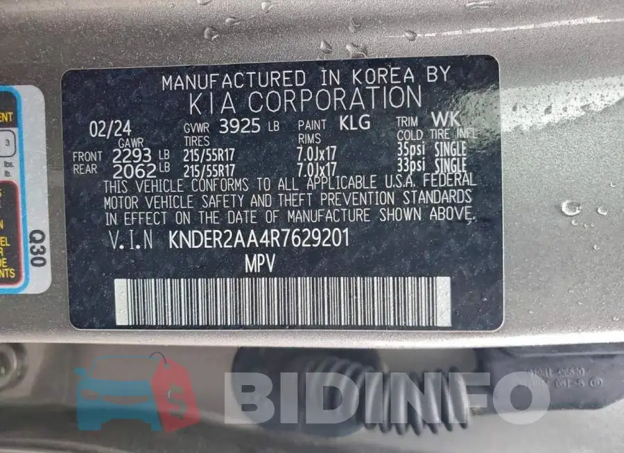 KNDER2AA4R7629201 Photo# 14