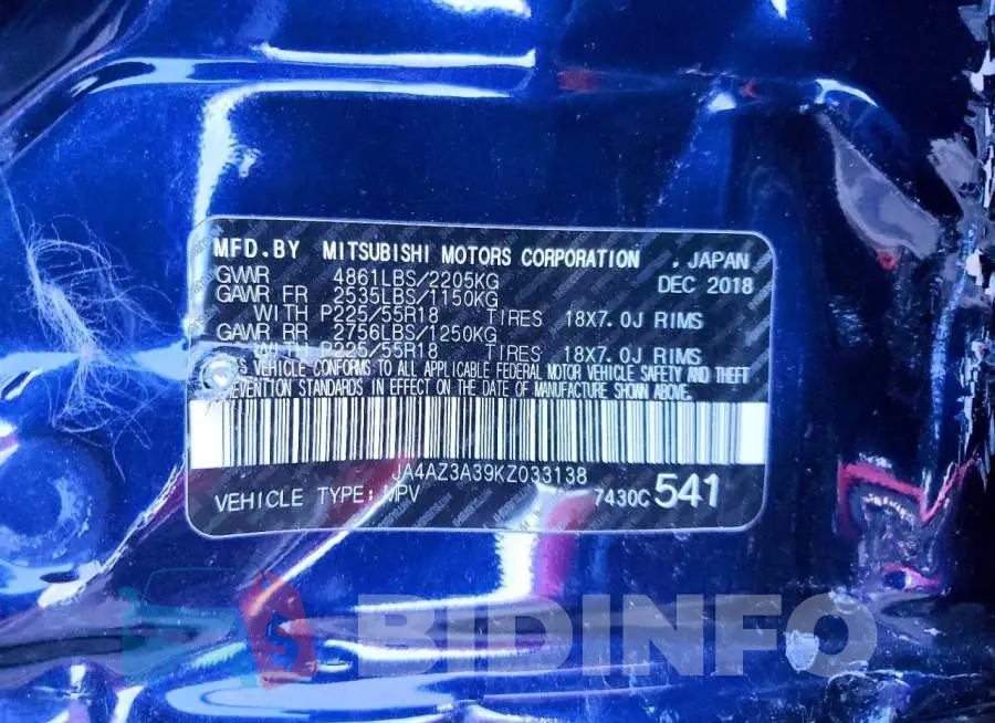 JA4AZ3A39KZ033138 Photo# 13