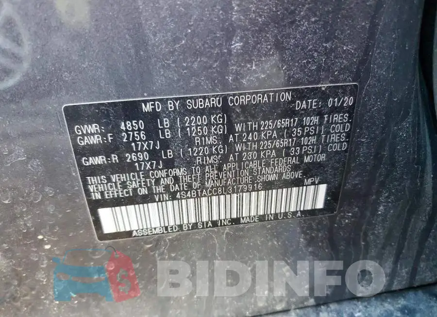 4S4BTACC8L3179916 Photo# 13