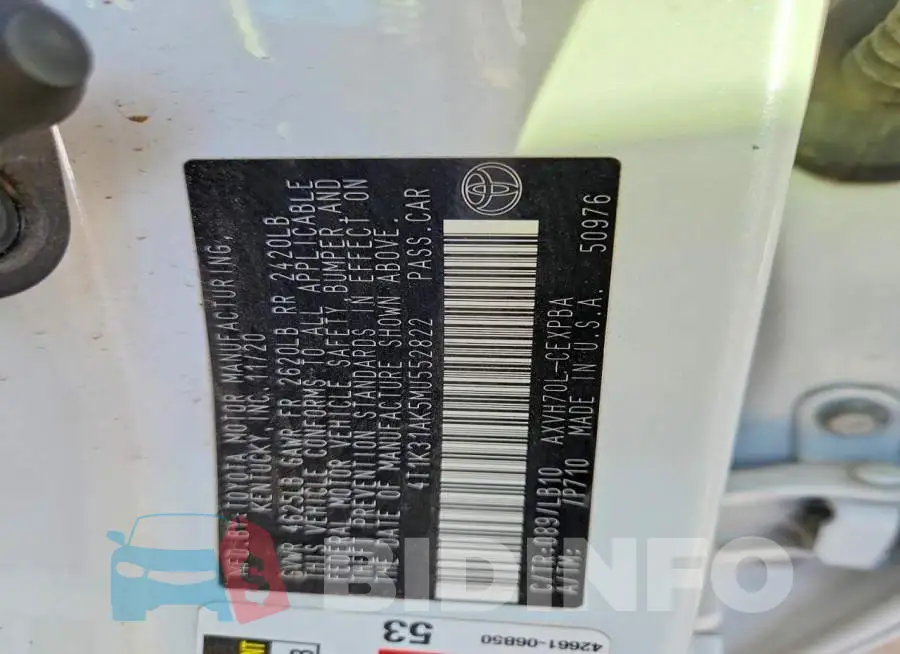 4T1K31AK5MU552822 Photo# 13