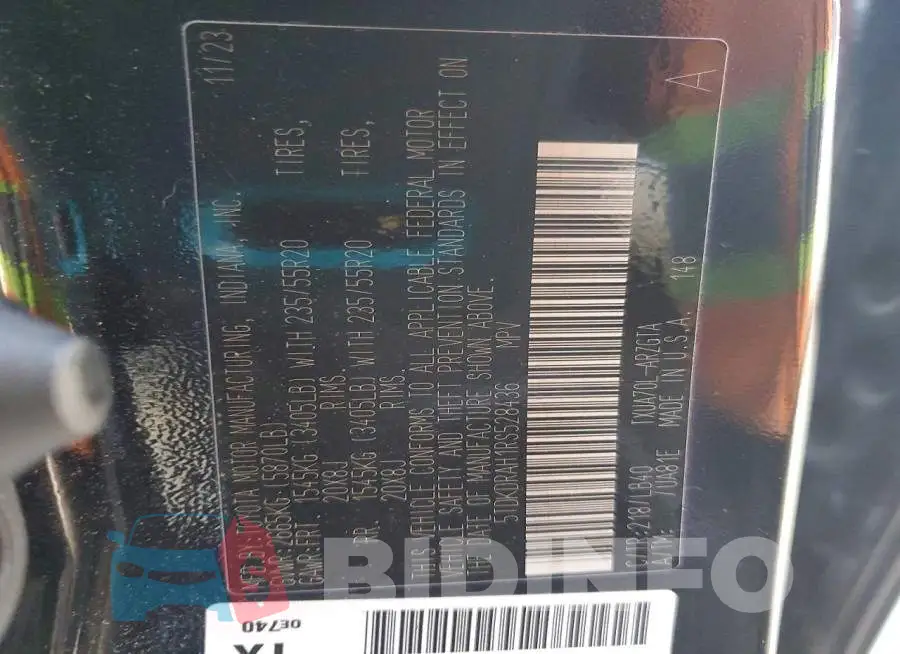 5TDKDRAH1RS528436 Photo# 13