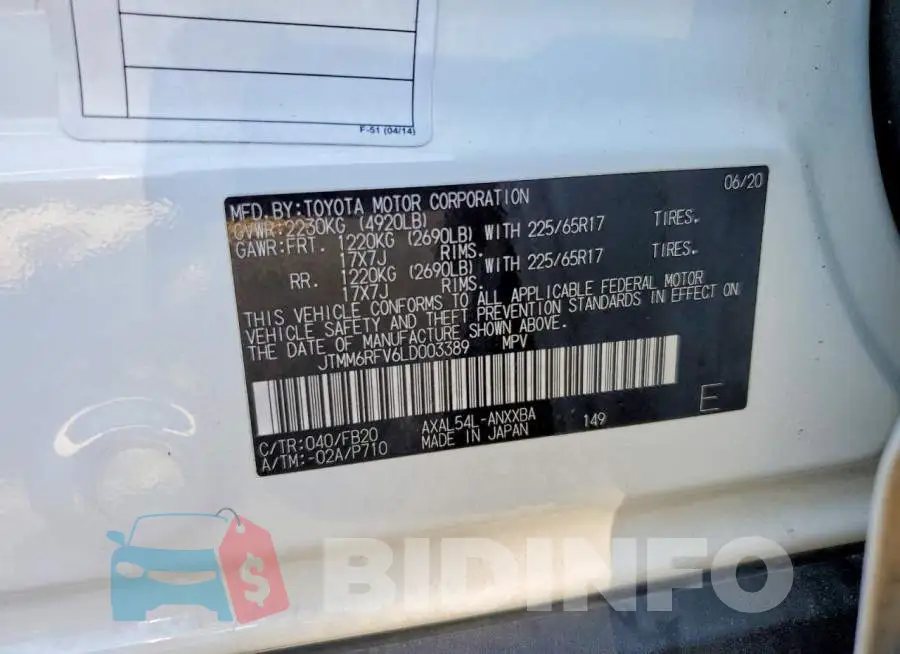 JTMM6RFV6LD003389 Photo# 13