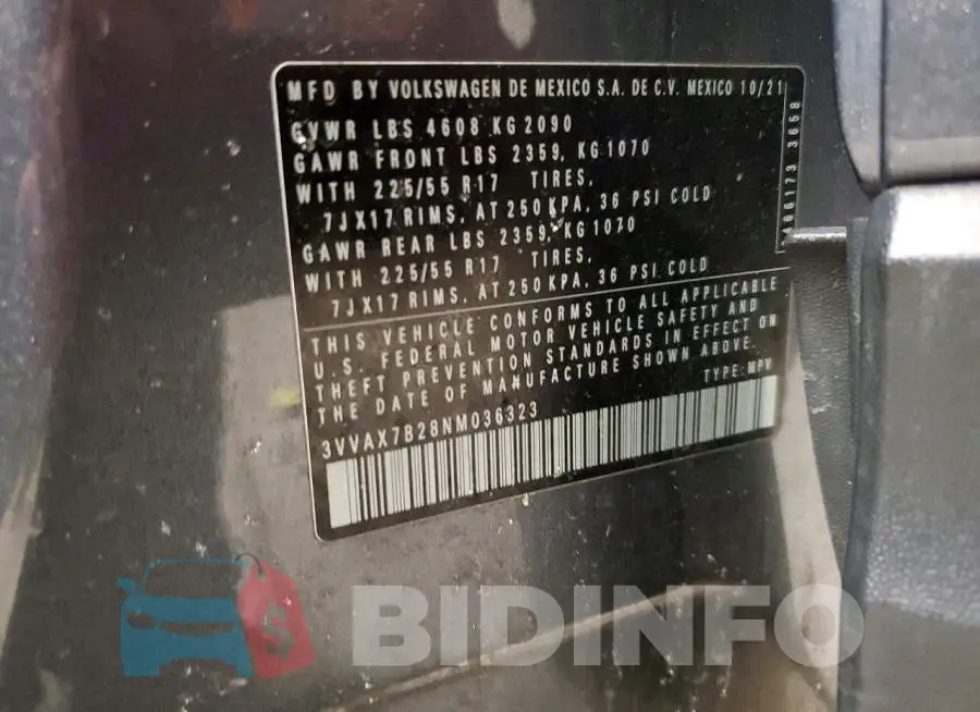 3VVAX7B28NM036323 Photo# 14