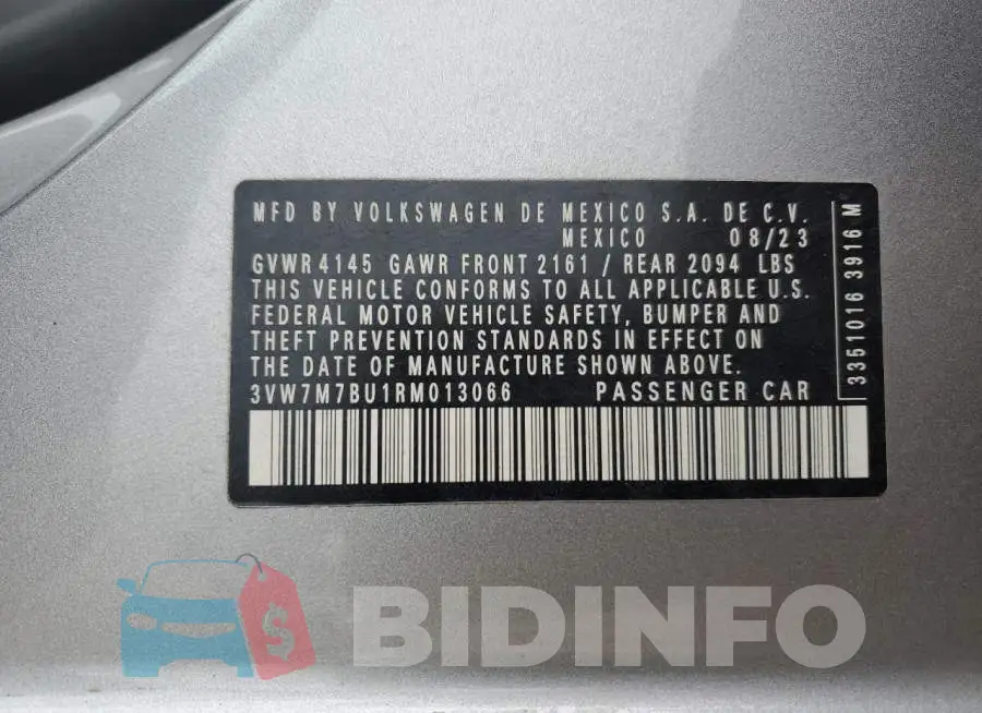 3VW7M7BU1RM013066 Photo# 12