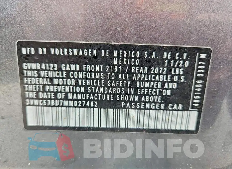 3VWC57BU7MM027462 Photo# 11