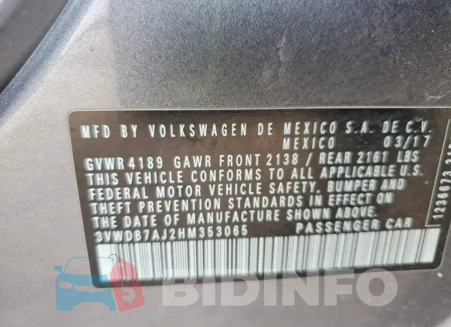 3VWDB7AJ2HM353065 Photo# 12