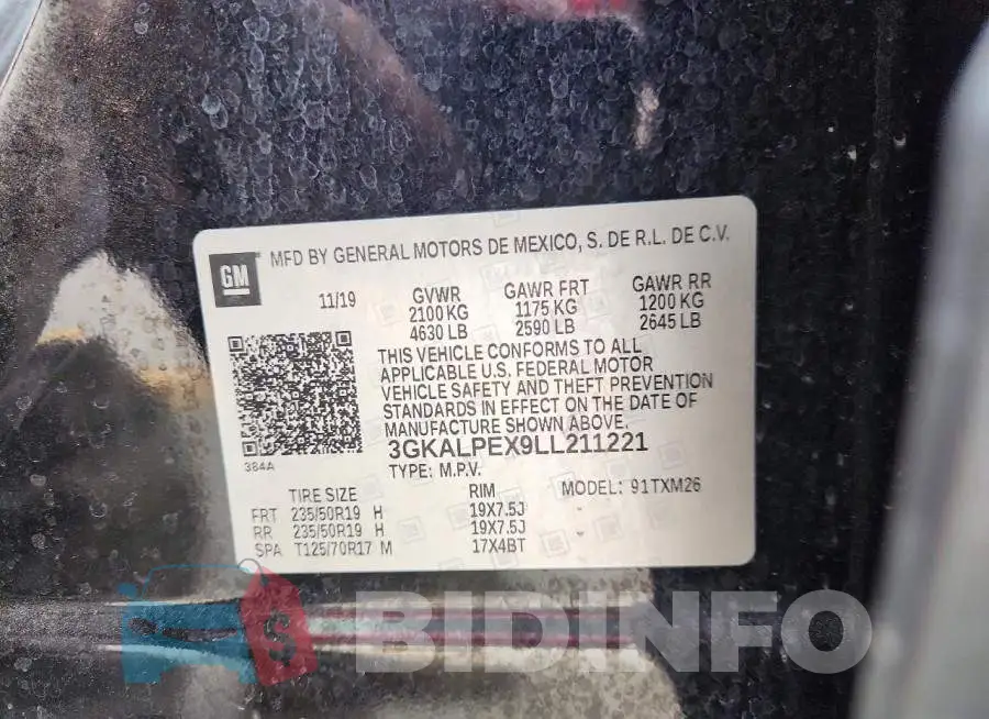 3GKALPEX9LL211221 Photo# 13