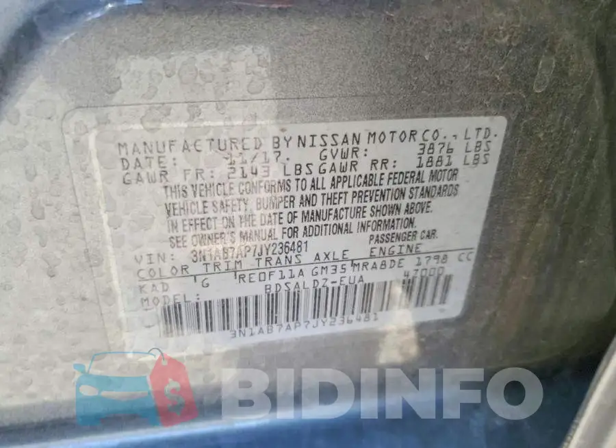3N1AB7AP7JY236481 Photo# 12