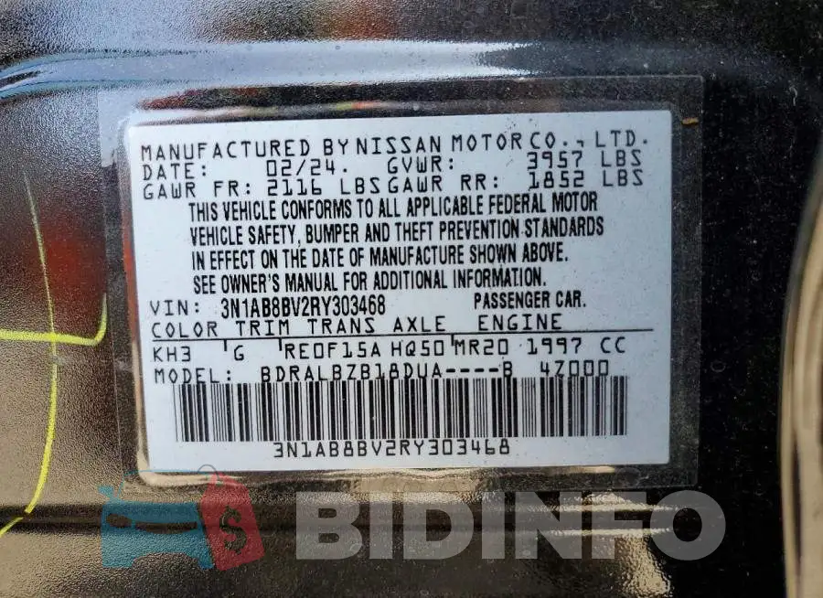 3N1AB8BV2RY303468 Photo# 12