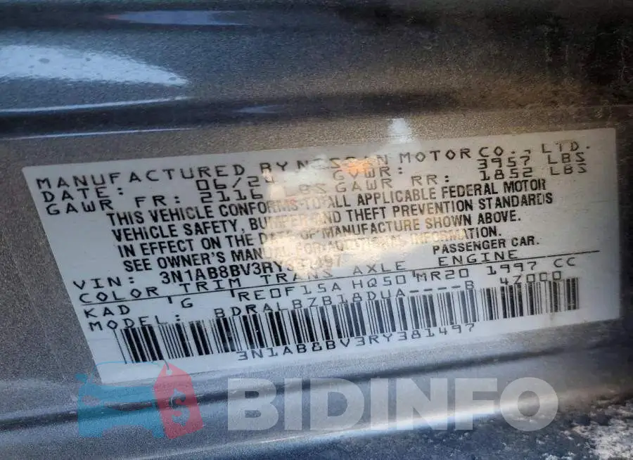 3N1AB8BV3RY381497 Photo# 12