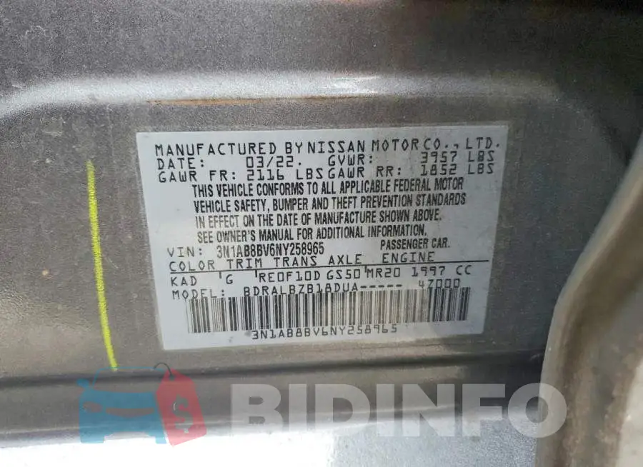 3N1AB8BV6NY258965 Photo# 12