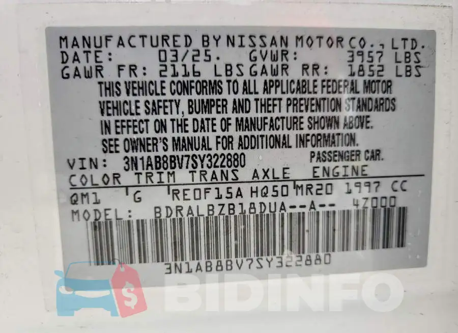 3N1AB8BV7SY322880 Photo# 12