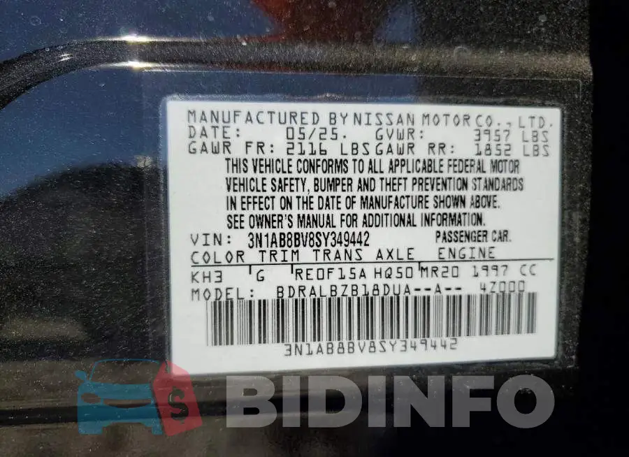 3N1AB8BV8SY349442 Photo# 12